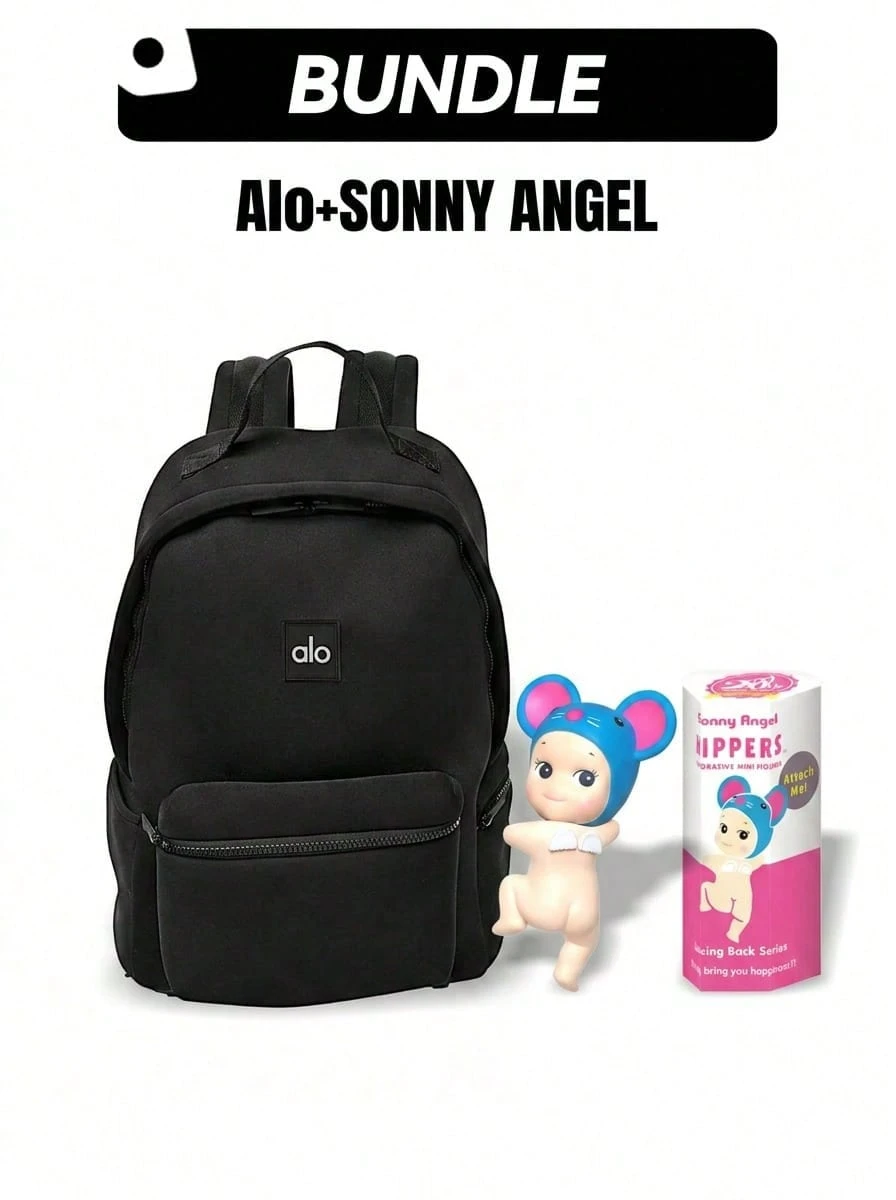 Alo+SONNY ANGEL ALO Stow 女款戶外輕量後背包 & Hippers 回眸系列超值組合套裝，100%正品，盲盒，收藏級人偶，迷你公仔，適合兒童與收藏家的完美禮物，度假日禮物 - 彩色 - 查看 1