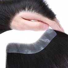Men Forehead Hairline Toupee Real Human Hair Skin PU Man Hairpieces Hair Topper For Receding Natural Hairline Replacement System - S2 - View 4