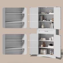 Asofer 71'' Kitchen Pantry Storage Cabinet, Freestanding Pantry Organizers And Storage Cabinet With 4 Doors And 4 Adjustable Shelves, Tall Cabinet With Large Drawer For Kitchen, Living Room, Bathroom - 白色 - 查看 8