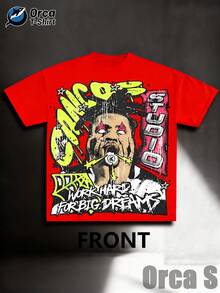 T-Shirt Da Uomo 2026 Di Orca In Nero Con Stampa Di Occhiali Lampeggianti, Quadrati Verdi, Volti E Logo S A Stella Rossa – Maglietta Casual A Maniche Corte Girocollo In Cotone, Le - 後退 - 查看 11
