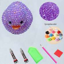 Kit de material DIY de pato con strass de colores, pequeño adorno antiestrés, decoración de baño, juguete de playa, accesorio de piscina, regalo lindo para la mejor amiga - Multicolor - Ver 14