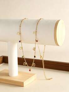 1 dây chuyền mặt dây hình học đĩa nhạc tối giản mạ vàng 18k, phù hợp cho nữ đeo hàng ngày và làm quà tặng - Vàng - Xem 5