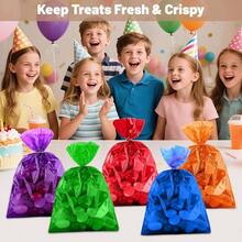 Bolsas de celofn transparentes premium de 8x 11 pulgadas para dulces, galletas y aperitivos. 50 unidades con 60 cierres giratorios. Bolsas de regalo transparentes, duraderas y aptas para al - Rojo - Ver 6