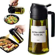 1pc 16oz/470ml Glass Olive Oil Sprayer, Refillable, For Cooking, Baking, Grilling, Frying, Salad, Air Fryer, Easy To Clean, Durable, Suitable For Home, Outdoor, Restaurant, BBQ, 2-In-1 Olive Oil Dispenser Bottle Spray And Pour Kitchen Gadget Cooking Air Fryer Salad BBQ (2 Colors Available) - Multicolor - View 12