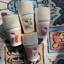 SANRIO Vasos de agua desechables lindos, diseño de 3 capas, patrón aleatorio, 10/25/50 piezas, vasos de papel grueso adecuados para el hogar y la oficina - Multicolor - Ver 14
