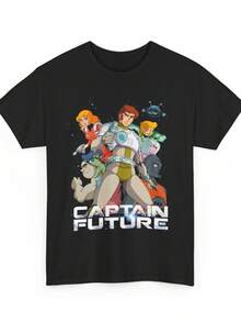 Japansk retro T-shirt med tecknat tryck, finns i flera färger, stora storlekar, unisex vardagstopp. T-shirts, sommarblusar för kvinnor, damtröjor, kortärmade t-shirts för kvinnor, damstrandkläder,  sommarkläder för kvinnor, sommar-t-shirts för kvinnor, sommarblusar för kvinnor - Svart - Visa 1