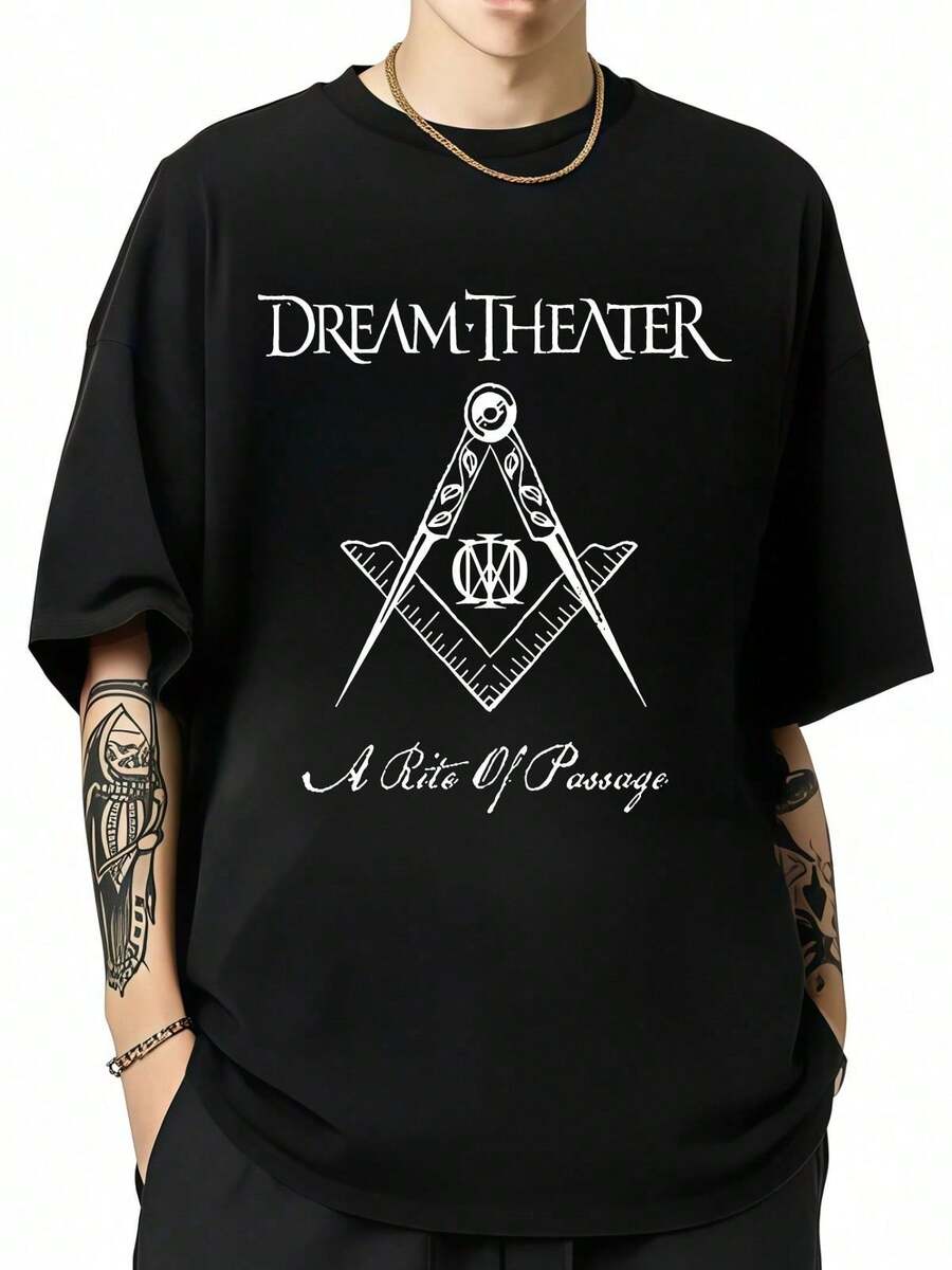 Cotton T-Shirt From The Progressive Metal Band Dream Theater - A Rite Of Passageteams - Black - View 1