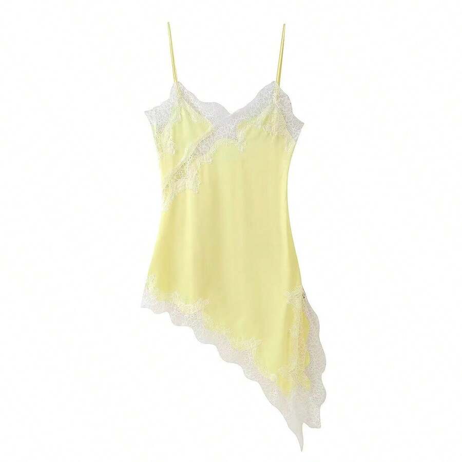 Women's 2026 New Irregular Lace Trim Pure Desire Style Dress