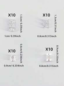 40个金属发夹，适用于辫子，金属脏辫珠发夹，多种款式编发配饰，波西米亚风发饰，适合女性和女孩，头部配饰，发夹 - 銀色 - 查看 3