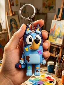 Bluey 主題藝術噴漆 2D 鑰匙圈，以標誌性的藍色狗狗角色搭配鮮豔噴漆裝飾。由光滑耐用的 PVC 製成，色彩濃郁不褪色，適合該劇粉絲的獨特主題派對贈品。 - 多款 - 查看 11