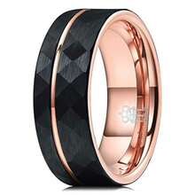 Men Wedding Rings - 8 mm, schwarz und roségold. - Übersicht 9
