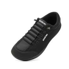 BAREWE Zapatillas con puntera ancha para primavera/otoño, zapatos de entrenamiento, diseño casual duradero, caminata cómoda, adecuado para pies anchos, perfecto para uso diario - Negro - Ver 5