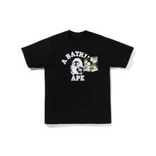 Traditional Camo Design Crew Neck Street Top - Black - View 1