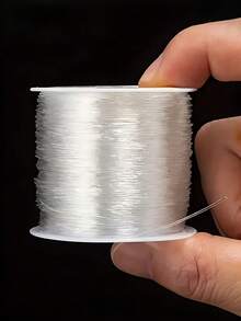 1pc Transparent Elastic Beaded String, 39.37 Inches, Strong Elastic DIY Jewelry Making Cord, Suitable For Necklaces, Bracelets And Decorations, High Quality Durable And Easy To Use Jewelry String, Handmade Accessories - Multicolor - View 8