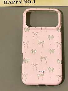 美學亮面可愛蝴蝶結圖案手機殼，適用於 iPhone 17 Pro Max 17 Pro 17 16 Pro Max 16 Pro 16 15 Pro Max 15 Pro 14 Pro Max 14 Pro 13，亮片防震保護後蓋，女款 - 粉色 - 查看 2