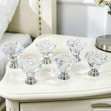 10pcs Rose Style Crystal Drawer Pulls Cabinet Handles 30mm 10 Different Colors Diamond Rose Knobs For Vanity Drawer Kitchen Bookshelf Wardrobe - 10 Rose-themed Items - View 8