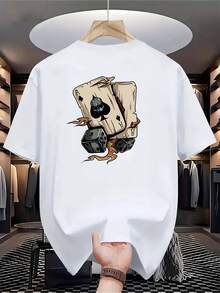 Camiseta estampada de moda para hombres - Negro - Ver 4