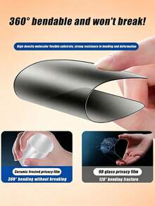 2pcs Ceramic Privacy Screen Protector, Full Coverage, Compatible With IPhone 17 Pro Max/17 Air/16 Pro Max/16/15 Pro Max/15 Plus/14 Pro Max/13 Mini/12 Mini/11 Pro Max/Xs Max Series, Privacy Protection Ceramic Film, Anti-Fingerprint, Anti-Peeping, Smooth Anti-Fingerprint, Shockproof And Scratch-Resistant - Black - View 3