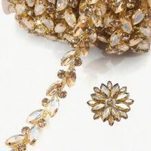 1pc 35.43 Inch Crystal Rhinestone Sewing Craft Chain, Elegant Minimalist Body Chain, Crystal Rhinestone Decor Chain, Claw Chain, Crystal Rhinestone Chain, Shiny DIY Decor, Clothing Decor Adjustable Crystal Shoulder Strap Accessory, Wedding Sewing Decor Accessory, Luxury Crystal Rhinestone Strap - Multicolor a - View 18