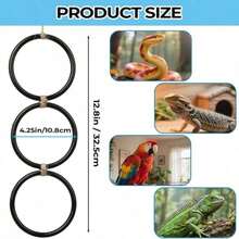 Snake Climbing Ring Strap Hook, Reptile Enclosure Accessory, Reptile Triple Ring Rope Ladder Toy, Hanging Exercise Perch Playground, Corn Snake Enrichment Toy, Snake Climbing And Cooling Accessory, Enclosure Environment Decoration, Suitable For Snakes, Iguanas, Chameleons, Iguanas, Geckos, Lizards And Parrots, Providing Hiding Spots For Reptile Keepers And Reptile Enthusiasts - View 2