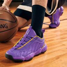 Men's Basketball Shoes Shock Absorption Anti-Slip Breathable Professional Low-Top Basketball Shoes - Purple - View 5