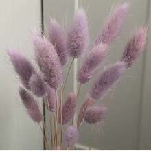 60/120/180/240入 44cm 人造兔尾草，居家裝飾人造兔尾草莖，適用於波希米亞花卉裝飾、DIY手工藝、居家廚房與婚禮裝飾、聖誕裝飾、感恩節裝飾、DIY花環裝飾 - 灰紫色 - 查看 2