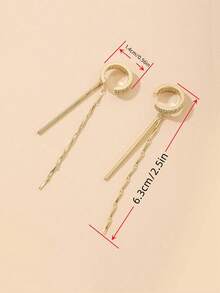 1pc Rhinestone Decor Ear Cuffs Copper Jewelry - Silver - View 3