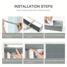 No-Drill Pleated Blackout Curtains, Solid Color Adjustable Size Foldable Window Blinds, Suitable For Bedroom, Living Room, Office, Bathroom, Blackout Heat Insulation Retractable Window Film, Lightweight, UV Protection, Privacy Protection, Easy Installation, Minimalist Pleated Curtains - A - View 7