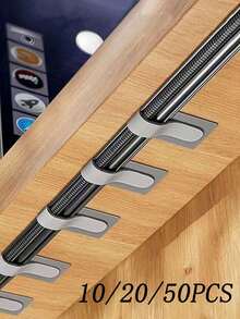 10/20/50pcs Cable Organizer Hook And Loop Straps Under Table Wire Management Multi-Purpose Cable Strap For Computer Cable Management, Desk Wire Holder, Cord Organizer, Hook And Loop Cord Straps - Multicolor - View 1