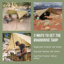 Heavy Duty Camping Tarp Vehicle Awning, Overland Truck Canopy Rain Shelter, Portable Sunshade Protection Cover Kit With Steel Poles And Stakes For Outdoor Hunting And SUV Travel, Khaki - Khaki - View 3