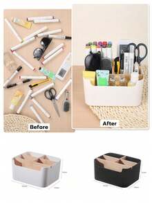 1 pieza Caja organizadora de cables de madera de bambú, organizador de cables de datos, caja de almacenamiento de cables de alimentación, caja de clasificación, estante de cables de computadora, caja de enchufes - Multicolor - Ver 6