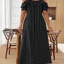 dagjydgfyja  Tall CURVE Vestido largo de mujer de talla grande con volantes en el hombro y el bajo, vestido largo para vacaciones en la playa, de tela texturizada lavada con aspecto de lino, suelto y cómodo y transpirable - Azul - Ver 3