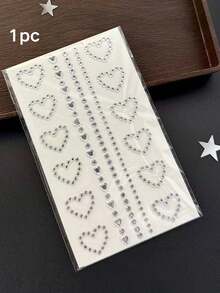 1pc/Set Face Rhinestone Stickers, Glue-Free Multi-Size Round Rhinestones + Heart-Shaped Frame Rhinestone Stickers, High Glossy Texture, Suitable For Face, Eyes, Neck, Nail Art, Stage/Sweet & Cool Makeup, Create A Clear And Atmospheric Look - Multicolor - View 10