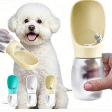 Tragbare Hundewasserflasche mit Ein-Tasten-Wasserauslass, auslaufsicherer Haustier-Reise-Wasserbecher für Outdoor-Spaziergänge - 300 ml und 500 ml - Übersicht 10