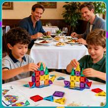 28/46/62 Magnetic Building Blocks Construction Set With Car Combination, Multi-Functional Magnetic Puzzle With Mini Cars, Realistic Birthday/Holiday Gift For 3-14 Years Old Children, Random Color - Color - View 8