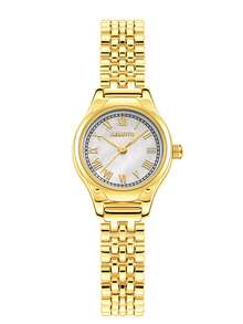 1 pieza Reloj de cuarzo delicado, pequeño, elegante y versátil para mujer, adecuado para uso diario - Dorado - Ver 5