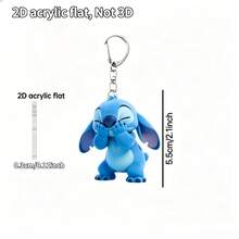 2D Flat Acrylic Cartoon Stitch Keychain, Acrylic Pendant, Backpack Charm, Phone Charm, Cute Keychain, Women's Keychain, Key Chain, Keychain Pendant, Women's Car Accessory, Back To School, Mexico Car Charm And Home Decor, Suitable As Holiday And Birthday Gift. Cute, Millennial, Adorable, Exquisite Style. - Multicolor - View 6