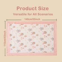 1PC Bamboo Cotton Muslin Minky Dot Blanket, Soft Soothing Baby Blanket, Spring Summer Cooling Air Conditioner Blanket, Baby Cover Blanket For Boy And Girl(140x110 CM) - Unicorn - View 6