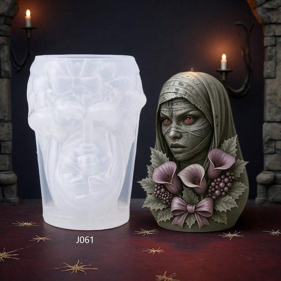 人像香氛蠟燭矽膠模具 DIY 暗黑聖徒蠟燭石膏樹脂模具裝飾 - 人像 - 查看 1