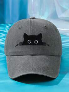 1 buah Topi Baseball Wanita Motif Kucing Bordir Personalisasi Pelindung Matahari Lembut Cocok untuk Semua Musim Ukuran Dapat Disesuaikan Warna Polos Gaya Retro Jalanan Warna-warni Cocok untuk Pemakaian Sehari-hari dan Sebagai Hadiah - B - View 17