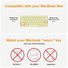 1個多語言矽膠鍵盤保護套，適用於 MacBook Neo 13吋 (A18) Pro 2026 A3404 256GB 無 Touch ID - 柔軟、防滑、易清潔 - 阿拉伯文/俄文/韓文/泰文 - 查看 5