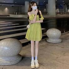 Women Short Dresses - Green - View 4