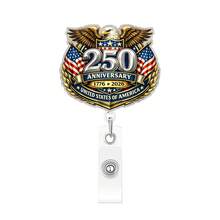2D Single-Piece American 250th Anniversary Celebration Badge Reel, Retractable Badge Holder With Swivel Alligator Clip, Independence Day Gift - Style 1 - View 8