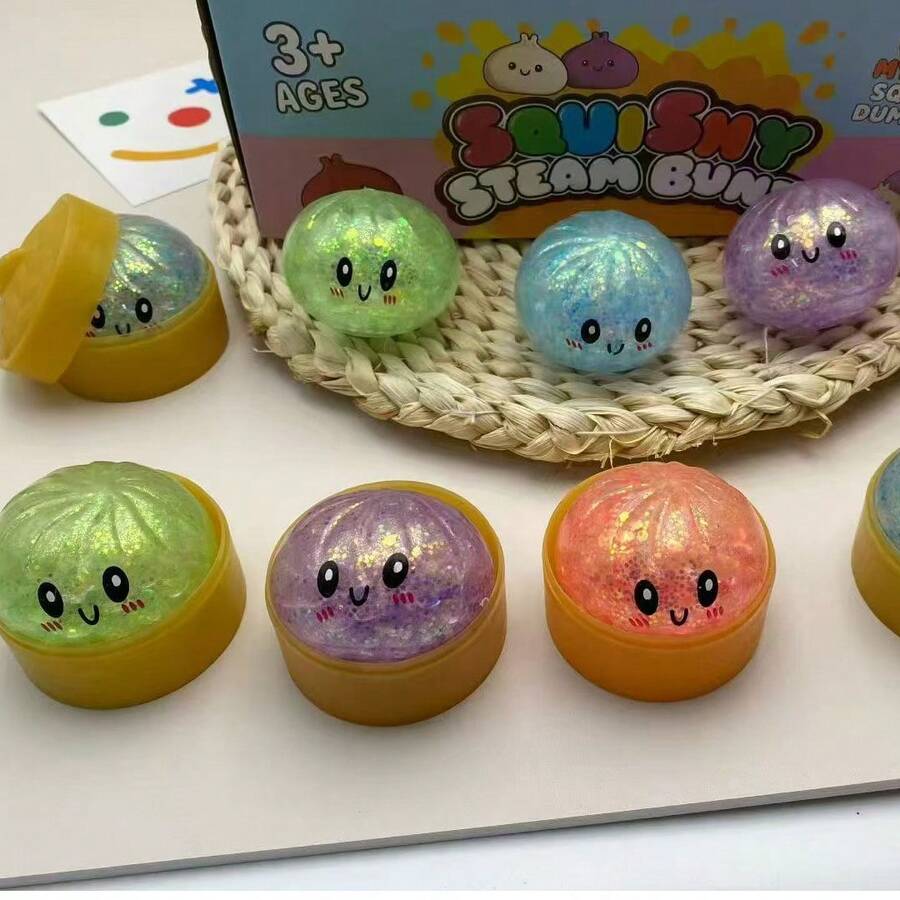 Virus-Style Dumpling Squishy Toy - Random Dumpling Box, 7-Color ...