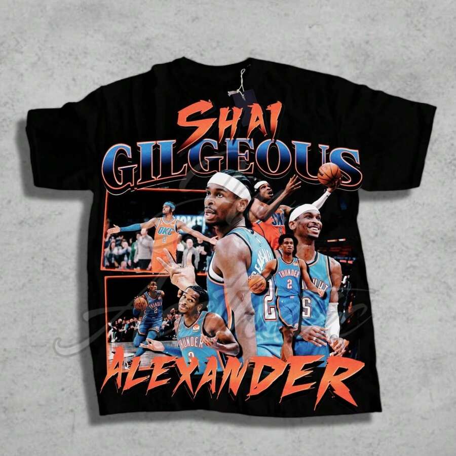2026 Shai Gilgeous Chet Holmgren Williams Basketball Shirt OKC Oklahoma Thunder Basketball Vintage SGA Sweatshirt Gift For Fans - 返回 2 - 查看 1
