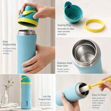OWALA FreeSip 24oz Insulated Cup, Stainless Steel Straw Bottle, Fashion Design, Popular Holiday Gift For Teens Adults, Great For Travel Sports & Outdoor Adventures - 淺藍色 - 查看 5