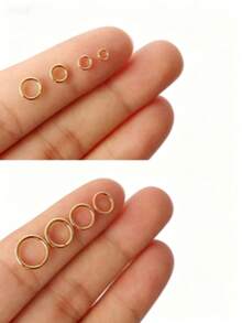 100 piezas de argollas doradas, suministros para hacer joyas, argollas abiertas, hallazgos de joyería DIY, ideal para hacer llaveros, anillos de llave, cadenas, joyería de cuentas, adecuado para manualidades hechas a mano y kit de fabricación de joyas - Amarillo Oro - Ver 3