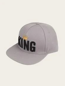 1 Gorra de béisbol para hombre con letra KING bordada, gorra deportiva de moda, gorra casual ajustable para protección solar al aire libre, adecuada para viajes de primavera y otoño, viajes a la playa y fiestas, gorra talla grande vendida, gorra de béisbol de visera plana con corona KING bordada, rap, hip-hop, gorra de baile callejero - corona - Ver 4