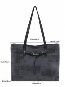 Large Capacity Women's Tote Bag, New Minimalist Commuter Shoulder Handbag - Multicolor - View 2