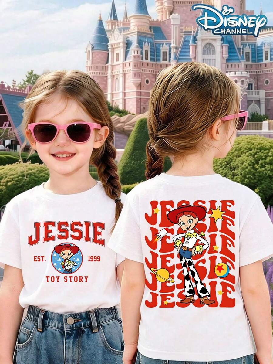 Disney Toy Story Jessie Design Summer T-Shirt, Suitable For Teenagers And Children, Disney Is The Perfect Choice For Kids When Visiting Disneyland. - White - View 1